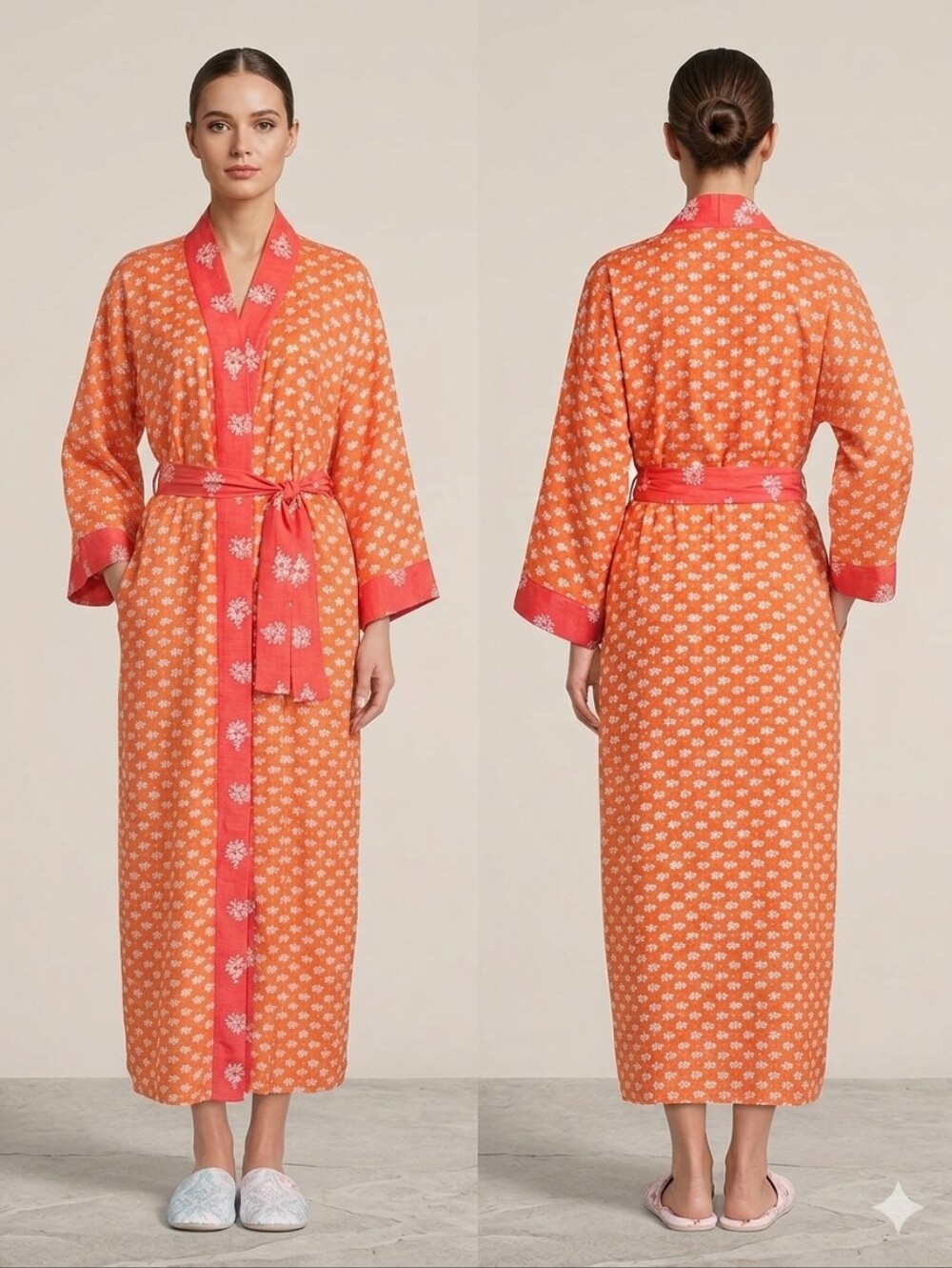 VICTORIA'S SECRET VINTAGE‎ KIMONO WOMEN'S FLORAL  FULL LENGHT ROBE SIZE SMALL